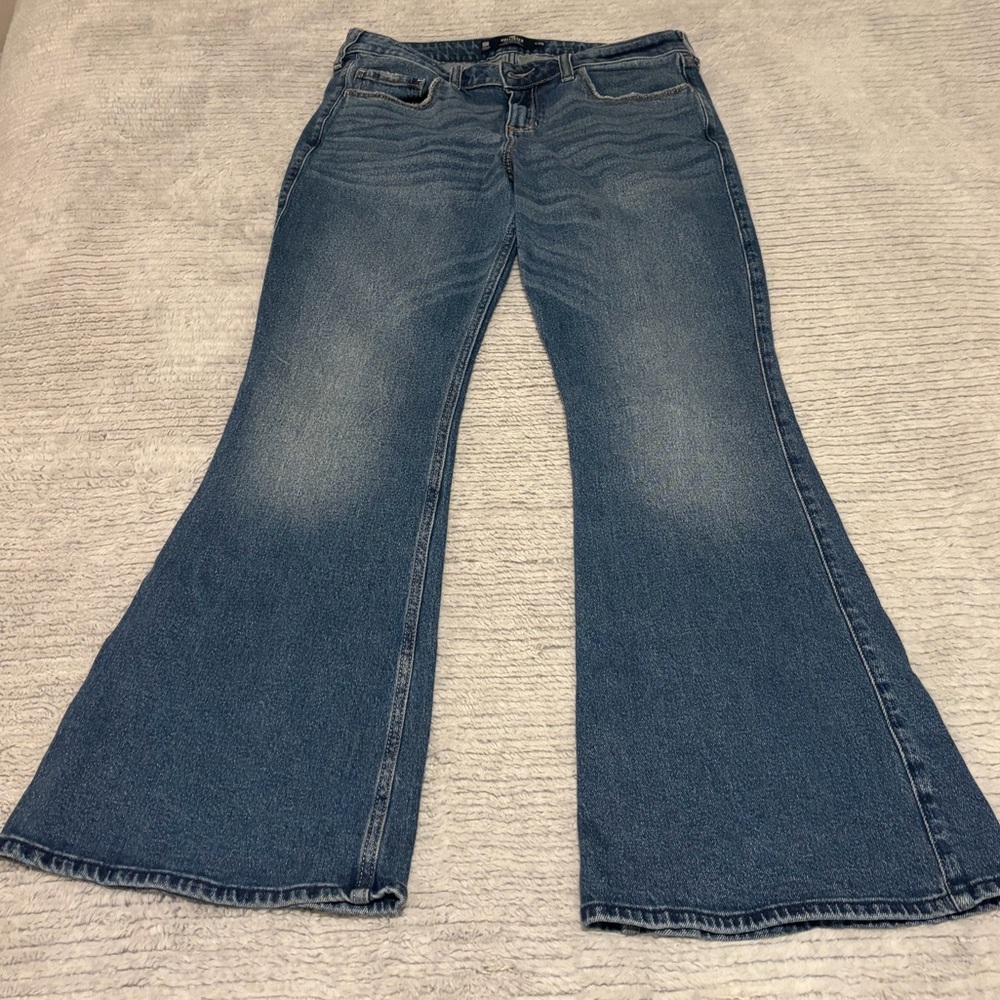 Hollister Dark Blue Flare Jeans - Wide Leg